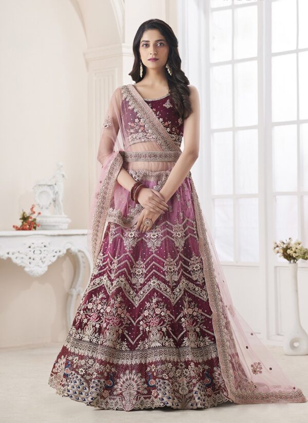 Artisan Splendor Multi Color Art Silk Lehenga with Sequins Work