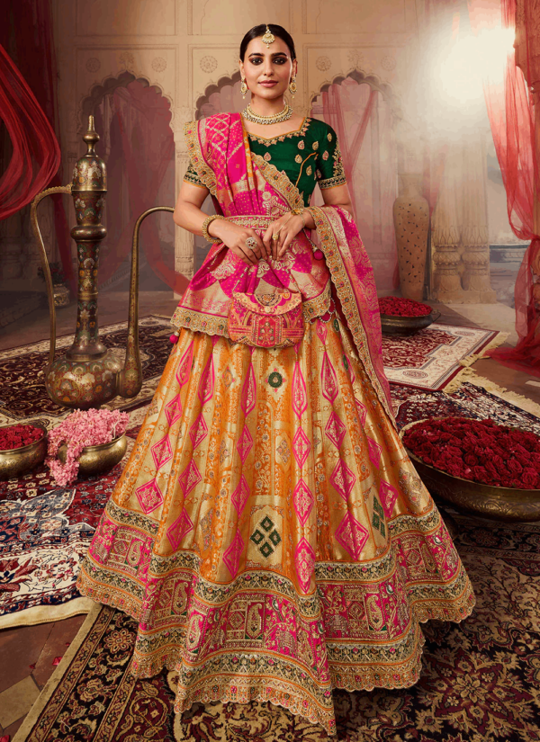 Sunny Splendor: Yellow Banarasi Silk Lehenga